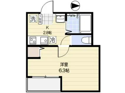 ミライエ大島(1K/2階)の間取り写真