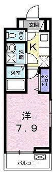 JR片町線 津田駅 徒歩14分 3階建 築3年(1K/1階)の間取り写真