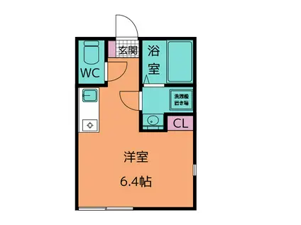 カーディナルワン(ワンルーム/1階)の間取り写真