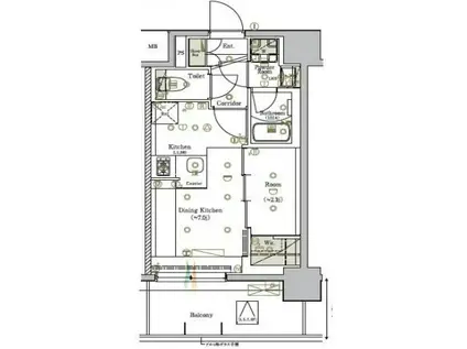 シーフォルム駒込(1LDK/6階)の間取り写真