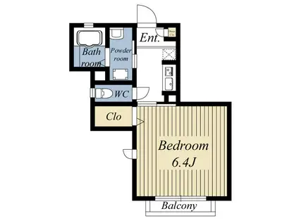 ティノ・モンテ(1K/1階)の間取り写真