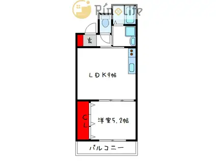 コラッジオ本町(1LDK/1階)の間取り写真
