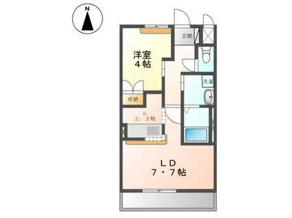 グリーングラス(1LDK/1階)の間取り写真