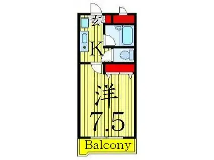 ステイツ綾瀬(1K/1階)の間取り写真