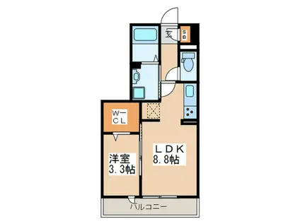 プレシャス湘南II(1LDK/3階)の間取り写真