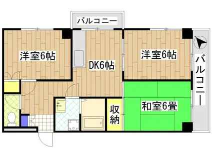 サンクレスト(3DK/5階)の間取り写真