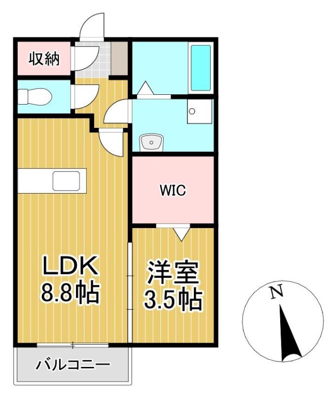 セゾンフィール(1LDK/1階)の間取り写真