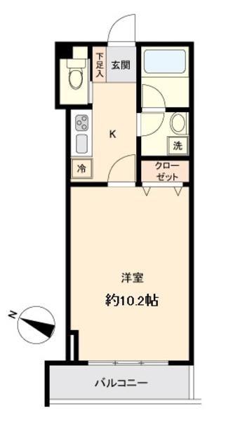 KDX定禅寺通レジデンス(1K/3階)の間取り写真