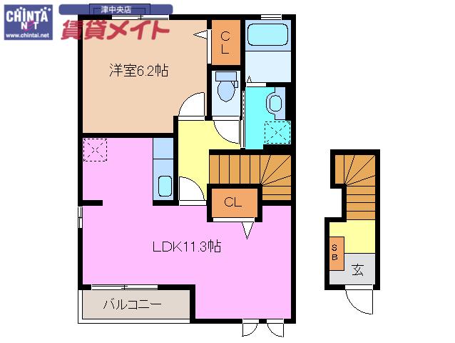 サニーパティオ(1LDK/2階)の間取り写真