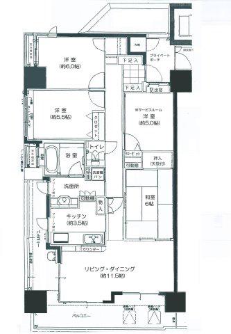 フローレンス城見町(3SLDK/5階)の間取り写真