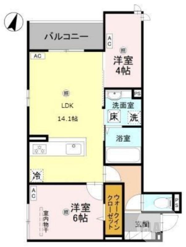 グランヴェールVII(2LDK/3階)の間取り写真