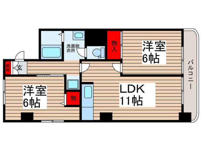 新松戸ハイツ(2LDK/6階)の間取り写真