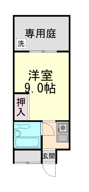 シルバーハイツ御影(ワンルーム/1階)の間取り写真