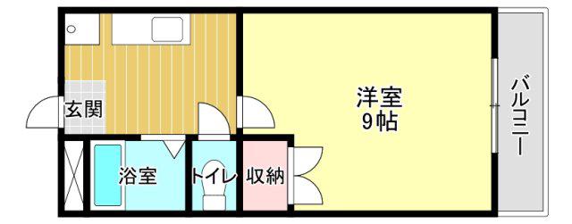 第5田畑ハイツ(1K/3階)の間取り写真