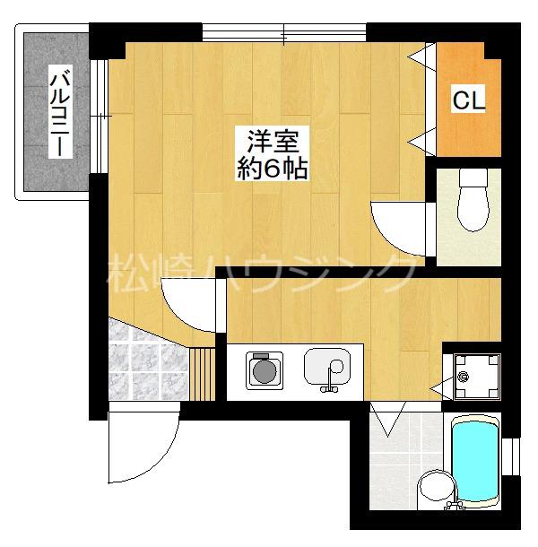 プランタEM(1K/3階)の間取り写真
