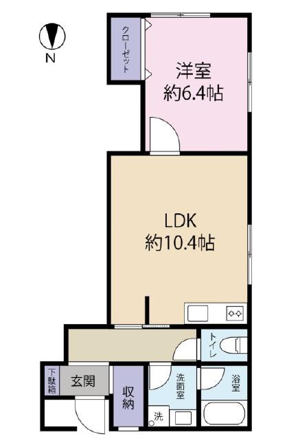 室内しフォーム物件(1LDK/1階)の間取り写真