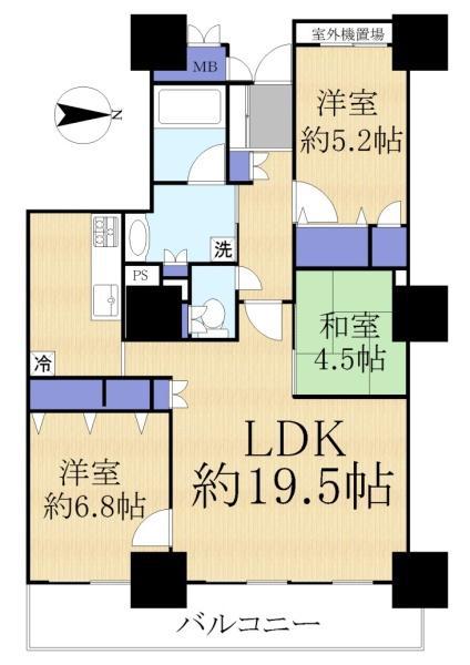 ファーストタワー大津MARY(3LDK/21階)の間取り写真