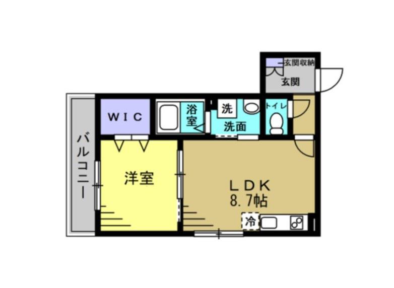 PLAISIR(1LDK/1階)の間取り写真