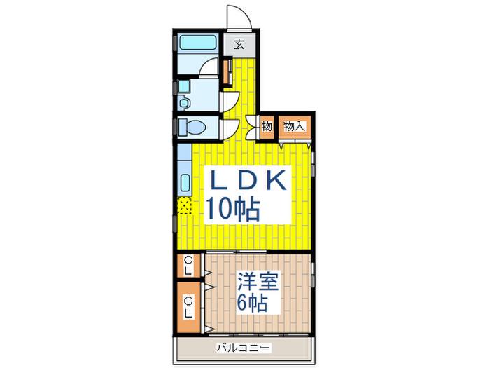 エステート池上(1LDK/3階)の間取り写真