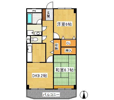 フォレストヴィレッジ(2DK/2階)の間取り写真