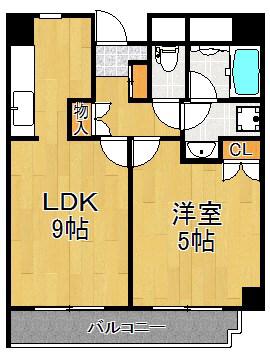 新川崎ロイヤルパレス(1LDK/2階)の間取り写真