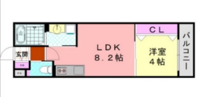 ダン・ル・ボワ鳳東(1LDK/2階)の間取り写真