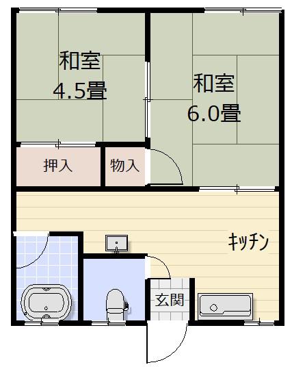 コーポ大宮(2K/2階)の間取り写真