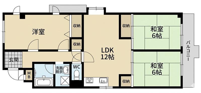 サンフェリカ(3LDK/4階)の間取り写真