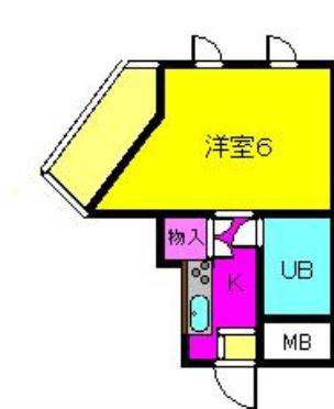 メモリーホーム第一ビル(1K/2階)の間取り写真