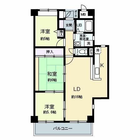 ブリッジフィールド(3LDK/3階)の間取り写真