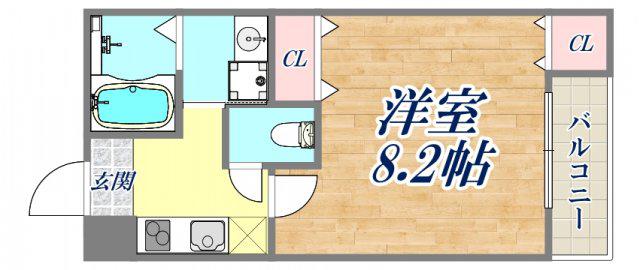 フジパレス稲野駅北1番館(1K/3階)の間取り写真