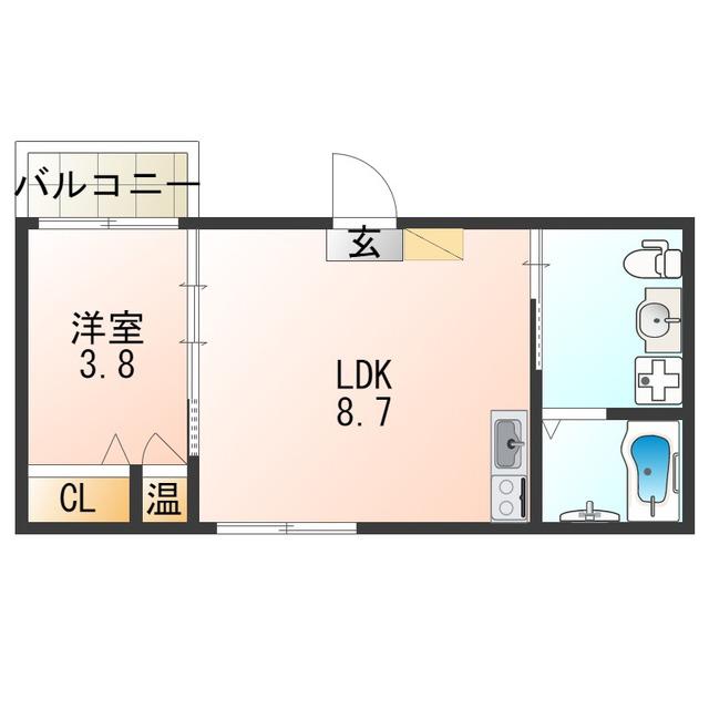 メゾン・オークルII(1LDK/1階)の間取り写真