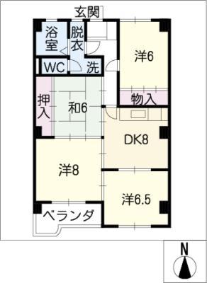 山内レジデンス(4DK/3階)の間取り写真