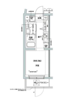 RELUXIA方南町II(ワンルーム/1階)の間取り写真