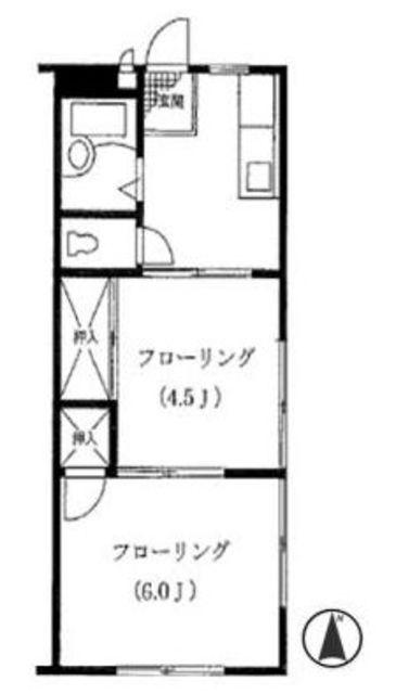 ハイツドリームA(2K/2階)の間取り写真