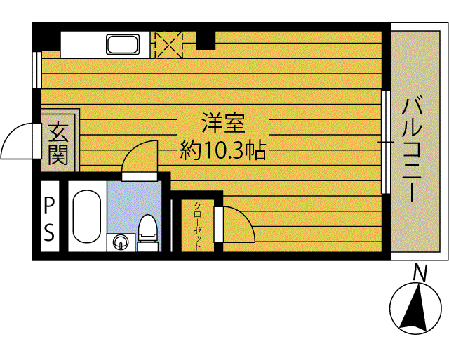 コーポごとう(1K/2階)の間取り写真