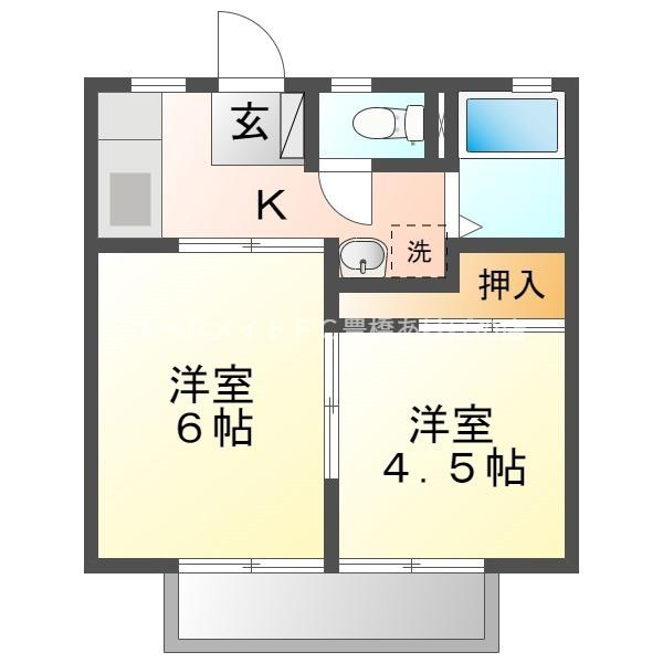 ライブ南瓦153(2K/2階)の間取り写真