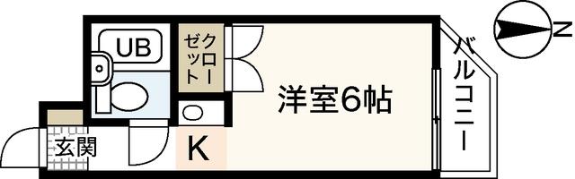 プロスパー十日市(ワンルーム/4階)の間取り写真