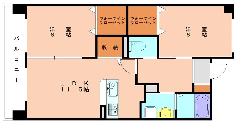 ホクリマンションI(2LDK/2階)の間取り写真