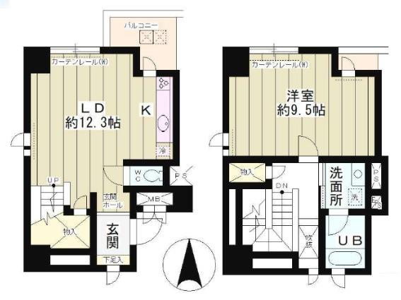 ツインビュー御茶ノ水(1LDK/6階)の間取り写真