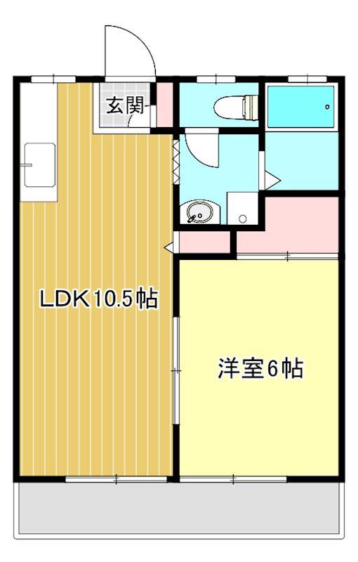 スターフィル45(1LDK/2階)の間取り写真
