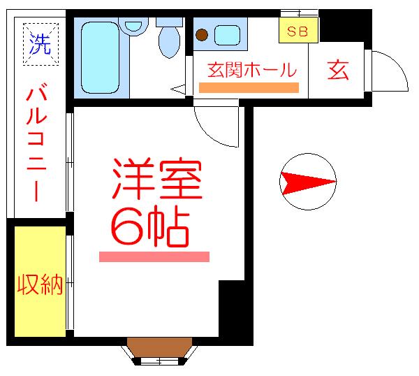 メゾングリシン(1K/5階)の間取り写真