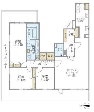 アパートメンツ東山(3LDK/7階)の間取り写真