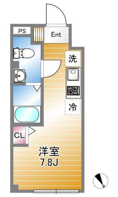 ウィンレックス上石神井(ワンルーム/4階)の間取り写真