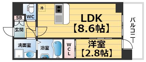 セレニテ中崎町リアン(1LDK/3階)の間取り写真