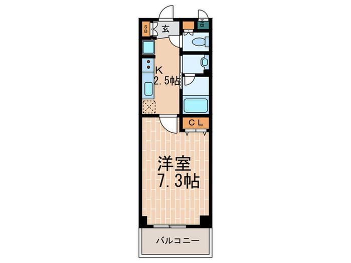 アーイ塚口(1K/3階)の間取り写真