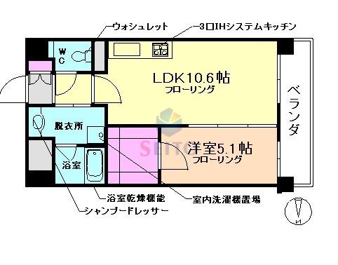 CASA VERDE (1LDK/2階)の間取り写真
