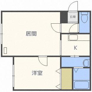 パレットコートI(1LDK/2階)の間取り写真