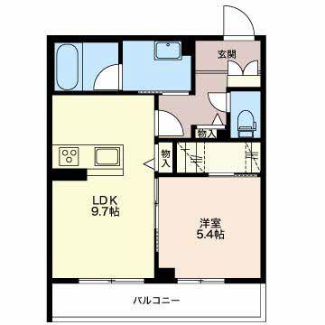アンビシア南掛尾(1LDK/3階)の間取り写真