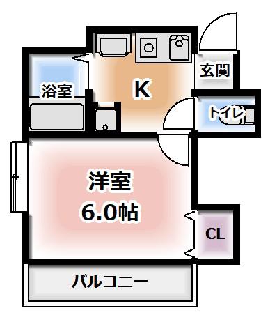 第5高橋ハイツ(1K/2階)の間取り写真